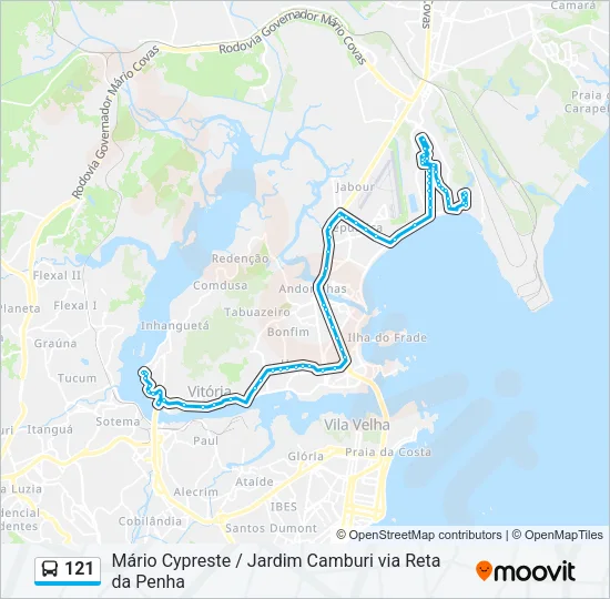 121 Bus Line Map