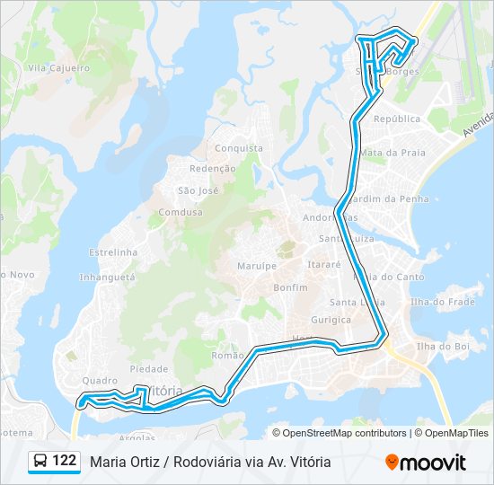 Mapa de 122 de autobús