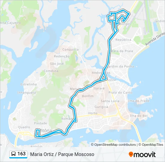 163 Bus Line Map