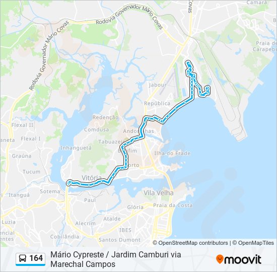 Mapa de 164 de autobús