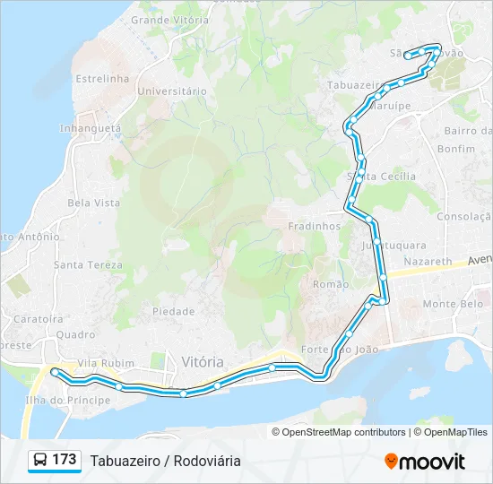 173 Bus Line Map