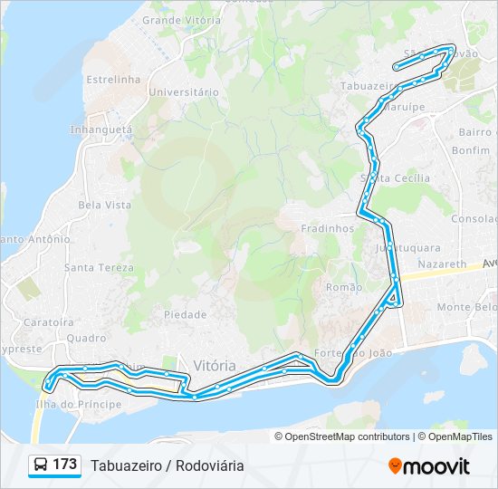 173 bus Line Map