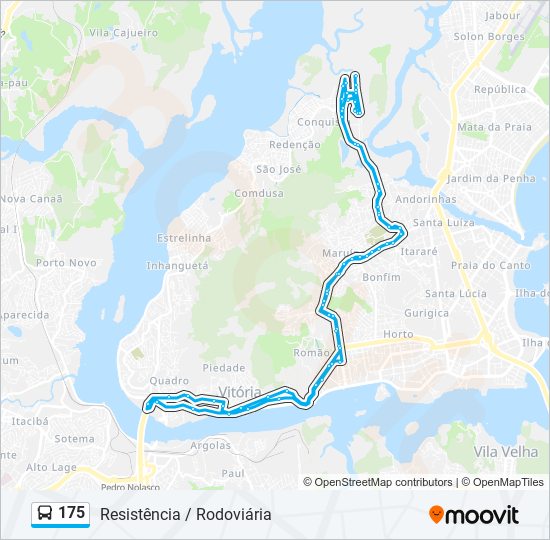 Mapa da linha 175 de ônibus