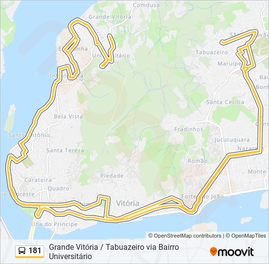 Mapa de 181 de autobús