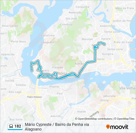 182 Bus Line Map