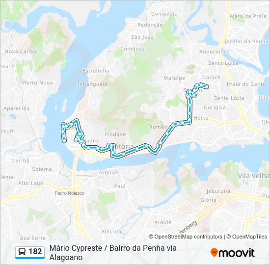182 Bus Line Map