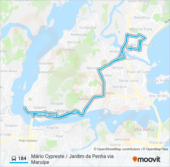 184 Bus Line Map