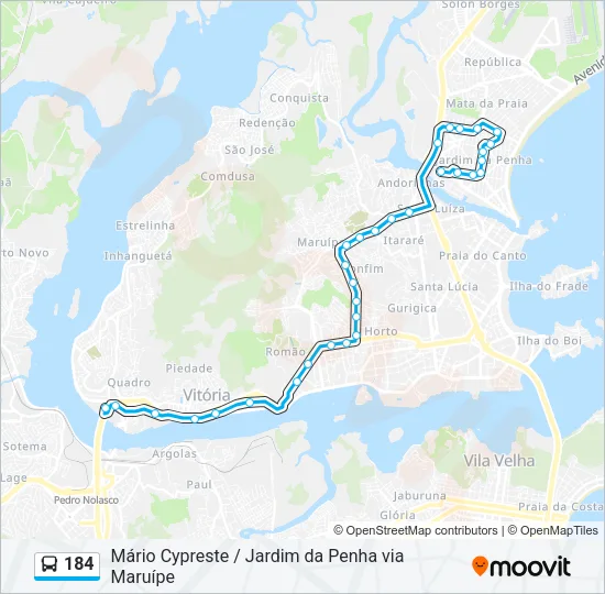 184 Bus Line Map