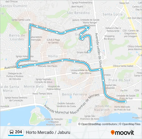 204 Bus Line Map