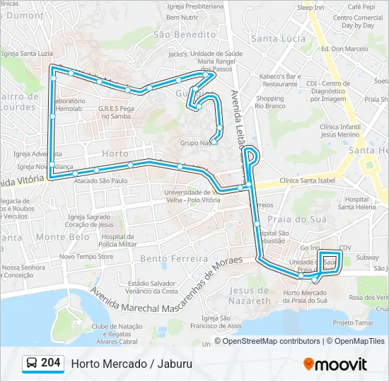 204 Bus Line Map