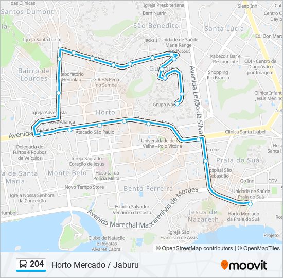 204 bus Line Map