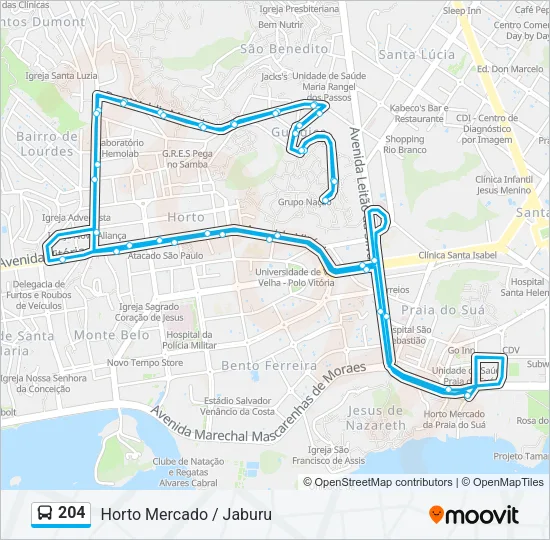 204 Bus Line Map