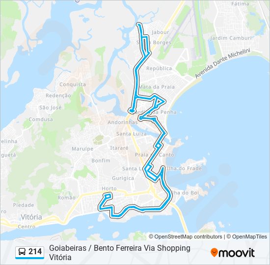 214 bus Line Map