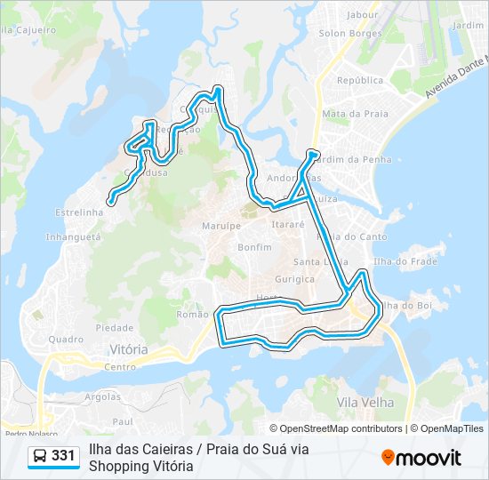 Mapa de 331 de autobús