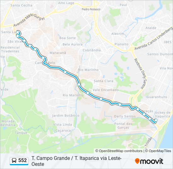 552 bus Line Map