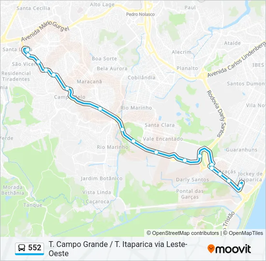 552 Bus Line Map