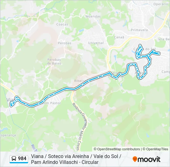 984 Bus Line Map