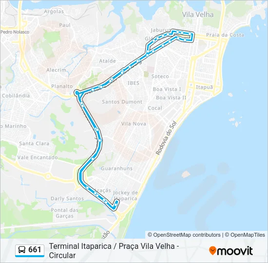 661 Bus Line Map