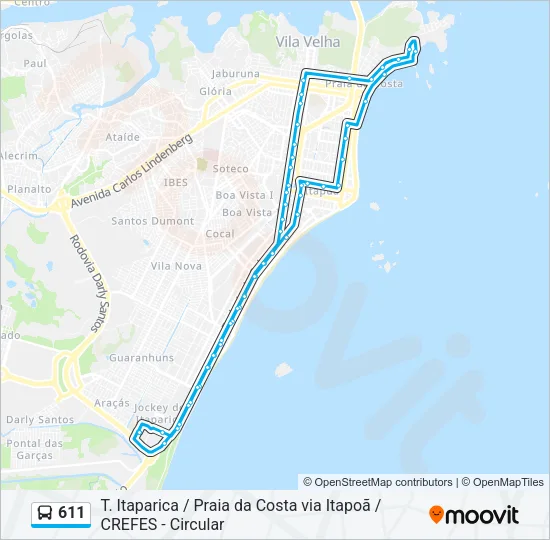 611 Bus Line Map