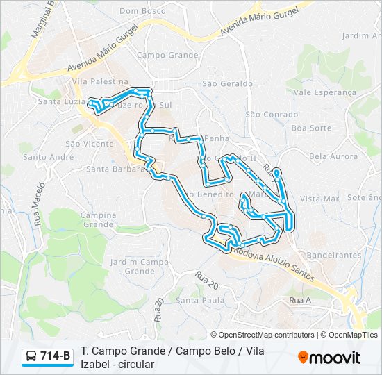 🔴Mapa Bangu Linha 714 Volta Jd Violeta Zona Oeste RJ