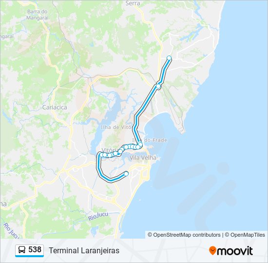 Mapa de 538 de autobús