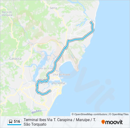 Mapa de 516 de autobús