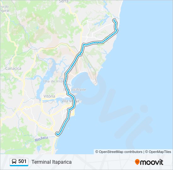 501 bus Line Map