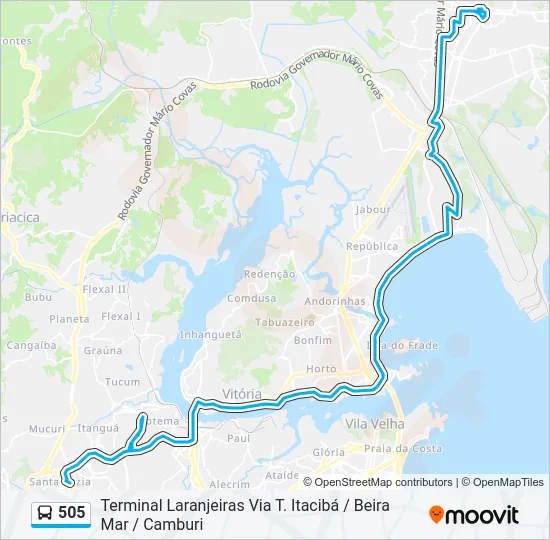 505 Bus Line Map
