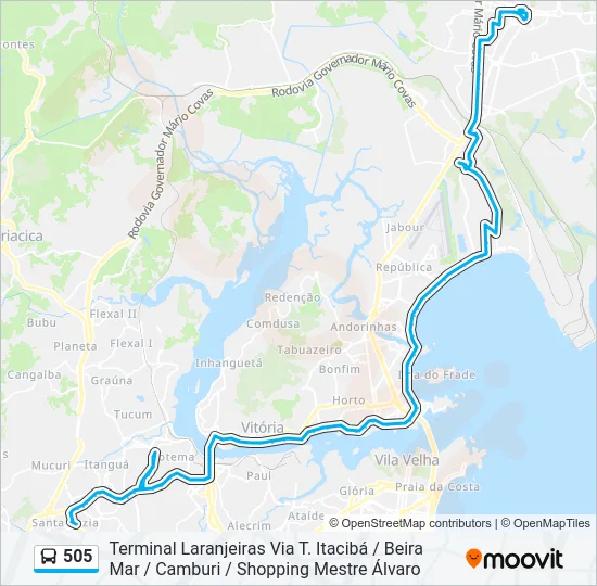 505 Bus Line Map