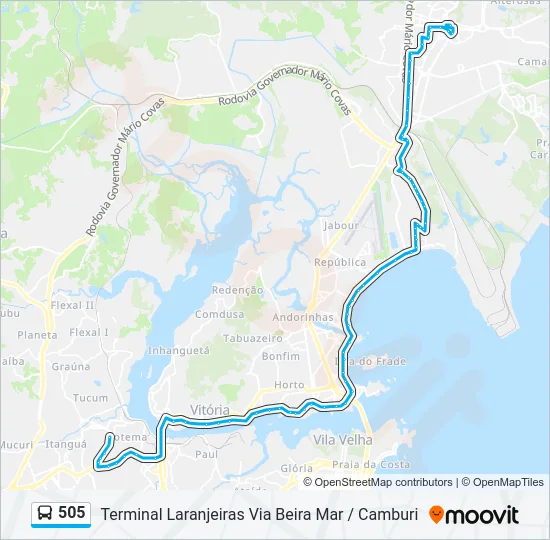 505 Bus Line Map