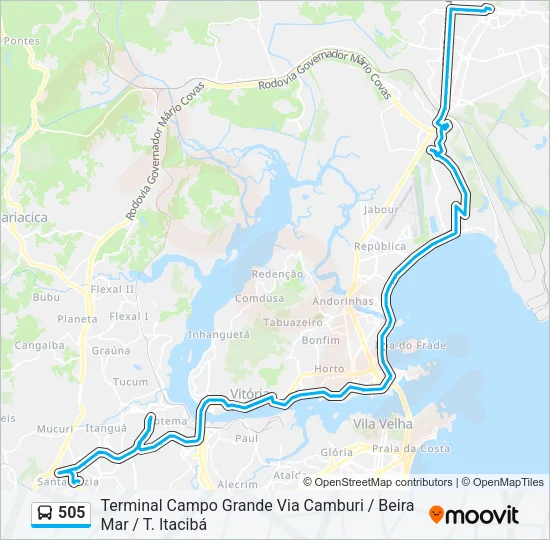 505 Bus Line Map