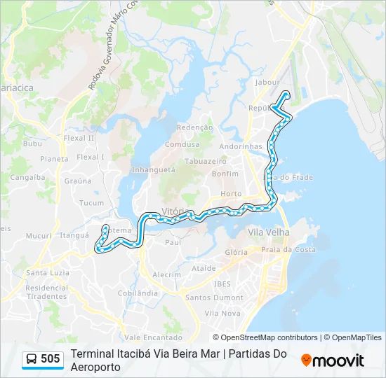 505 Bus Line Map