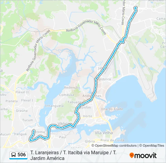 506 Bus Line Map