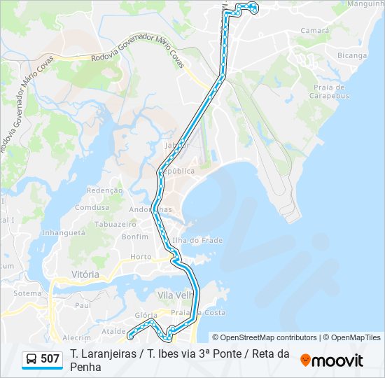 507 bus Line Map