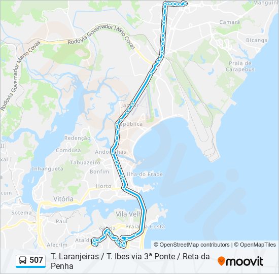 507 bus Line Map