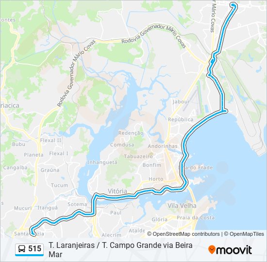 515 bus Line Map