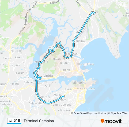 518 Bus Line Map
