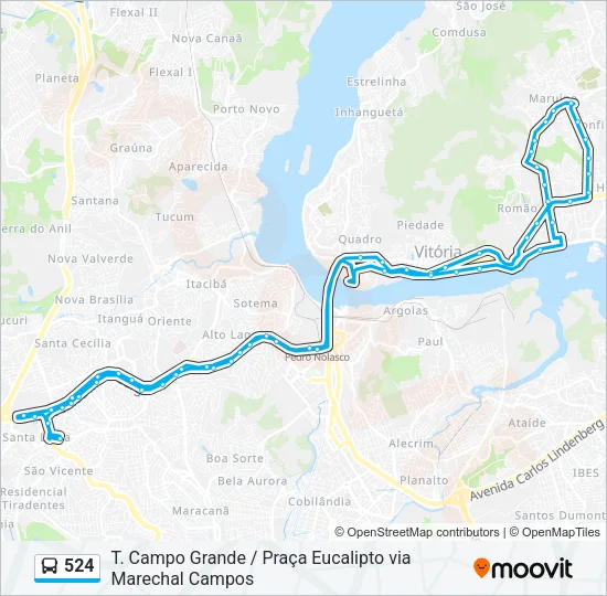 524 Bus Line Map
