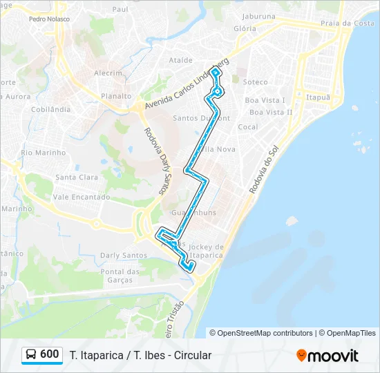 600 Bus Line Map