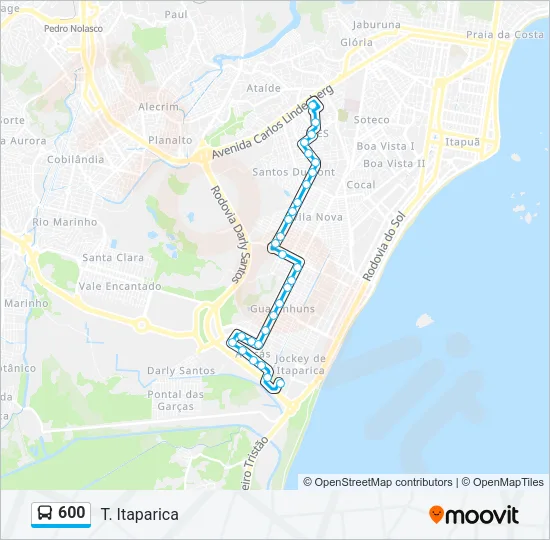 600 Bus Line Map