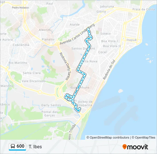 600 Bus Line Map