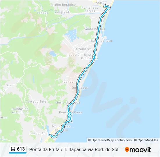 613 Bus Line Map