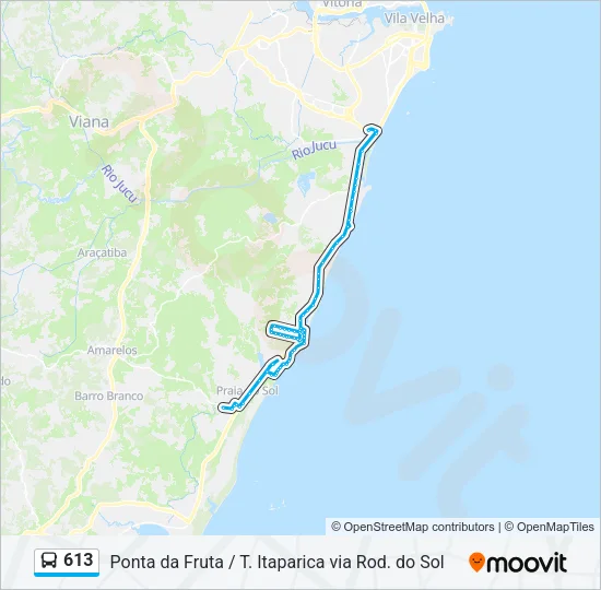 613 Bus Line Map