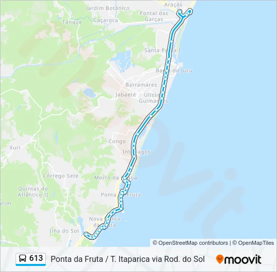 613 Bus Line Map