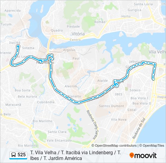 525 bus Line Map