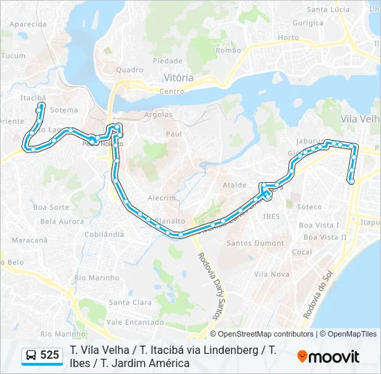 525 Bus Line Map