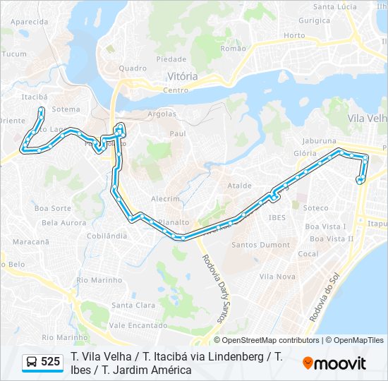 525 bus Line Map