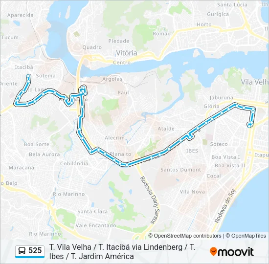 525 Bus Line Map