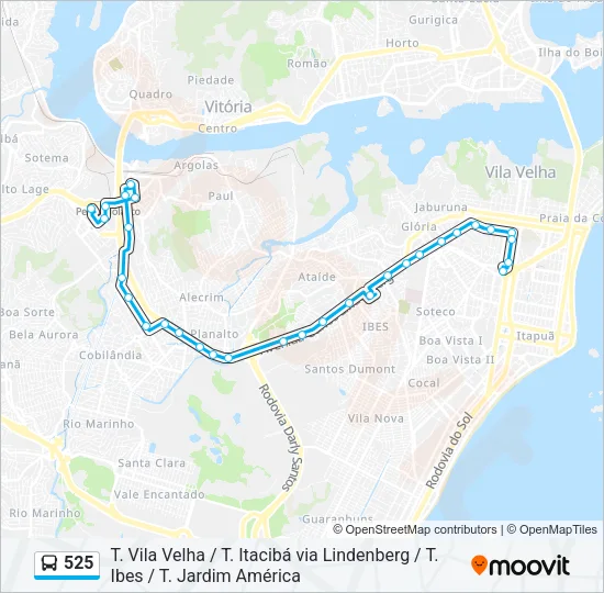 525 Bus Line Map