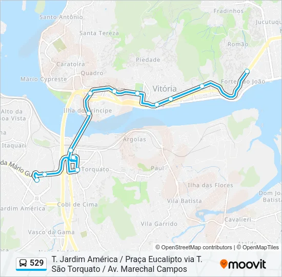 529 Bus Line Map